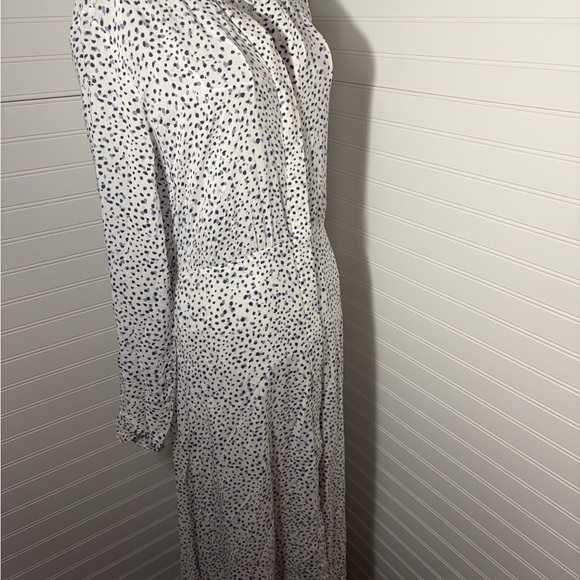 Anthropologie - Long Sleeve White Polka Dot Shirt Dress - Picture 7 of 11